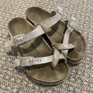Birkenstock Sandals Kids Size 12 Mayari Silver Birko-Flor Sandals Y23-1074 Shoes